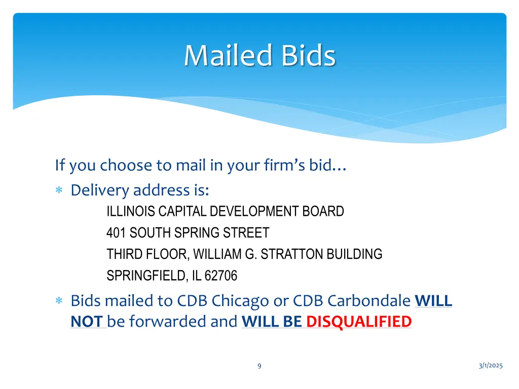 mailed bids