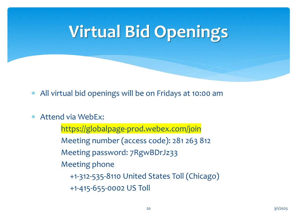 virtual bid openings
