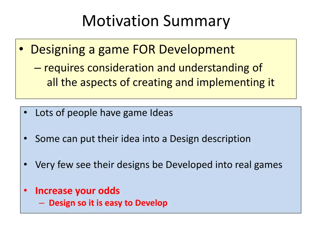 motivation summary