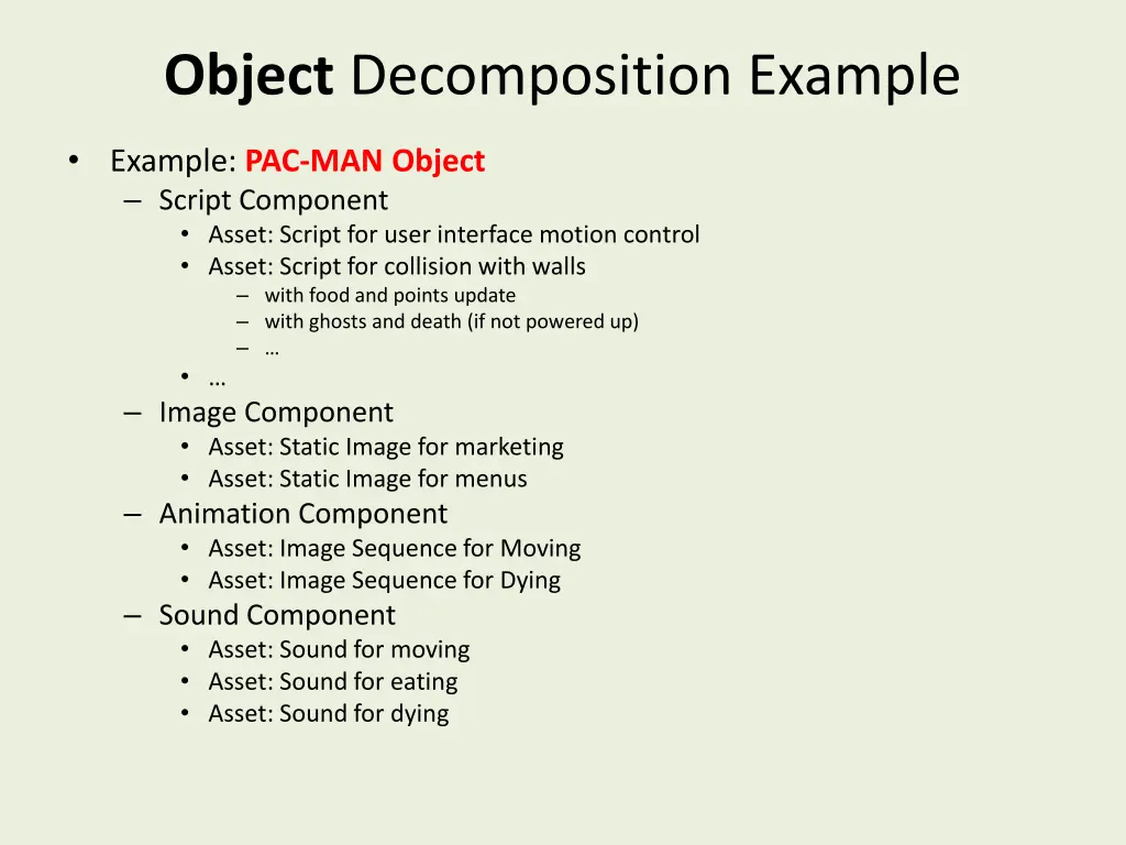 object decomposition example