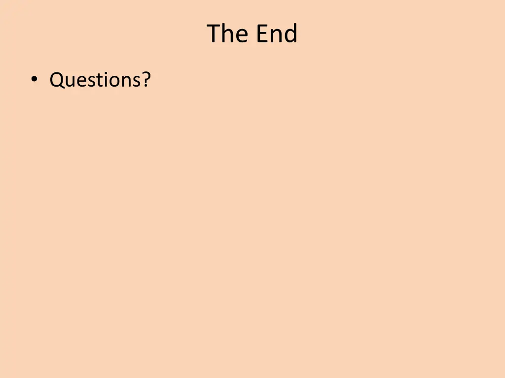 the end
