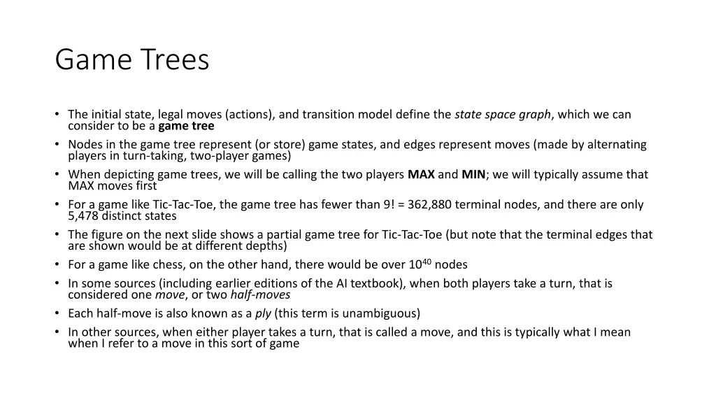 game trees