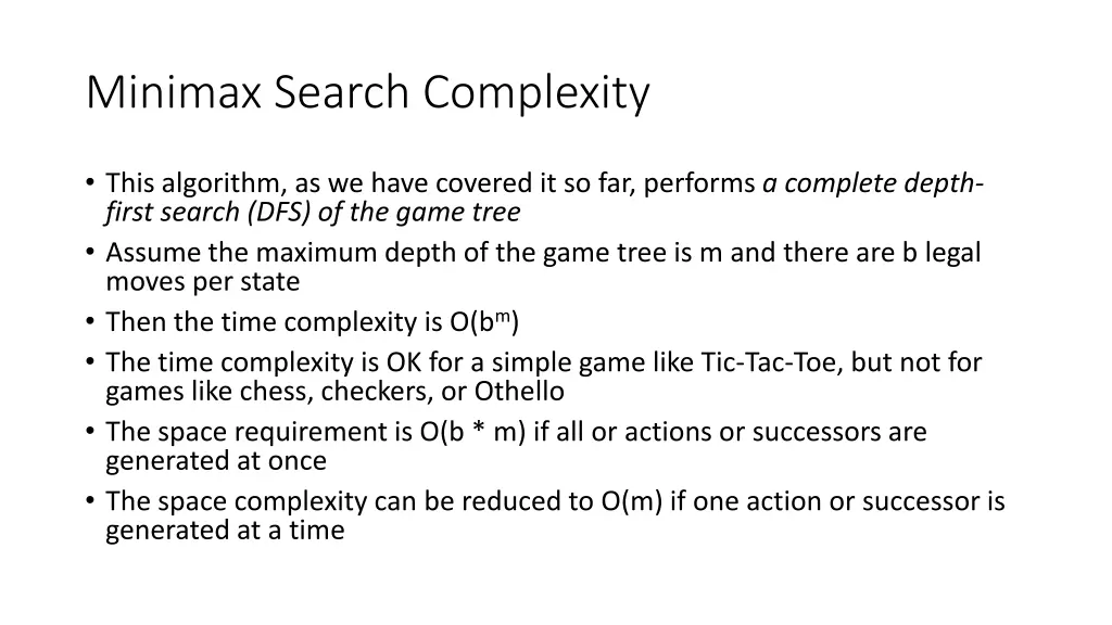 minimax search complexity