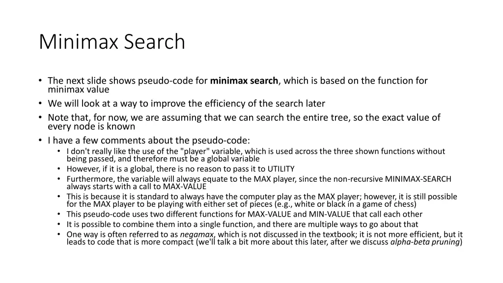 minimax search