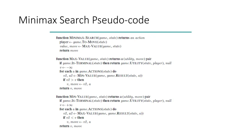 minimax search pseudo code