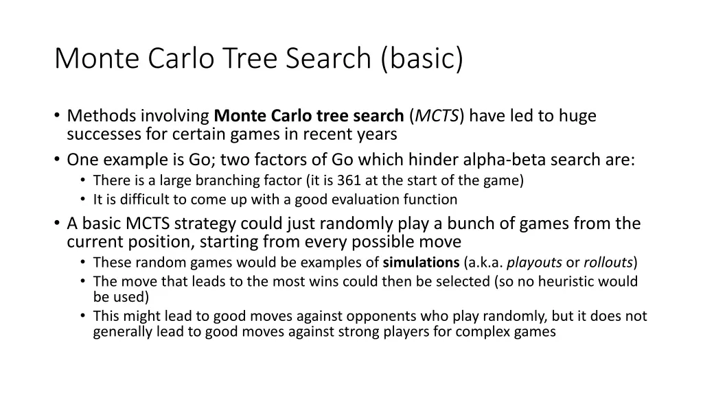 monte carlo tree search basic