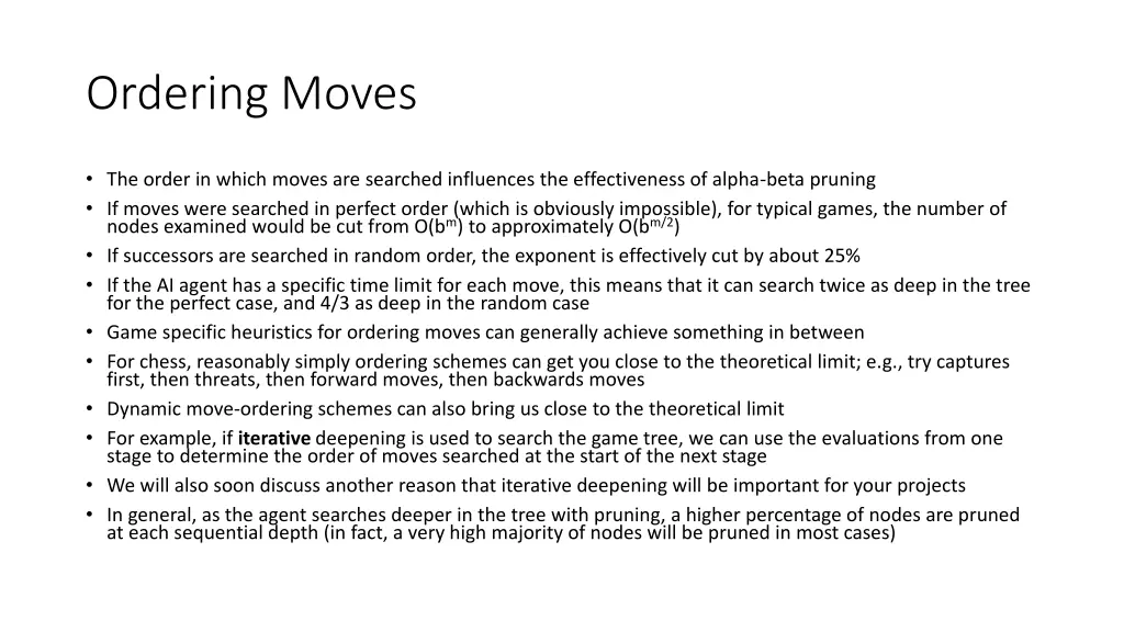 ordering moves