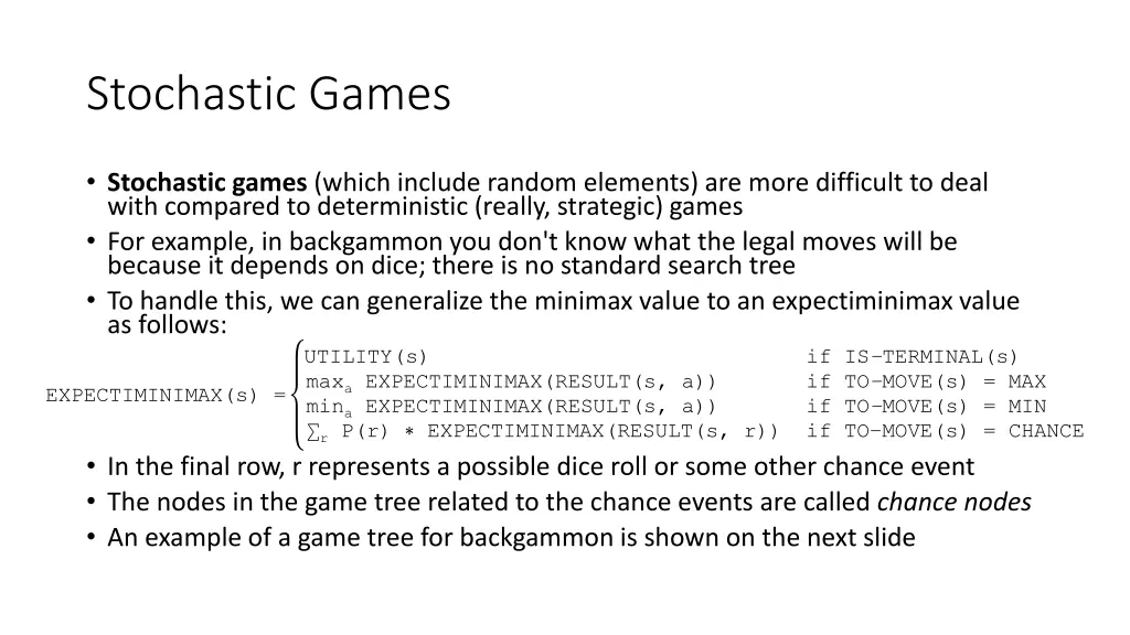stochastic games