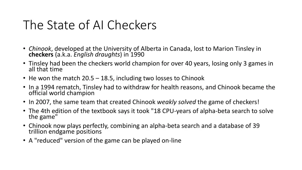 the state of ai checkers