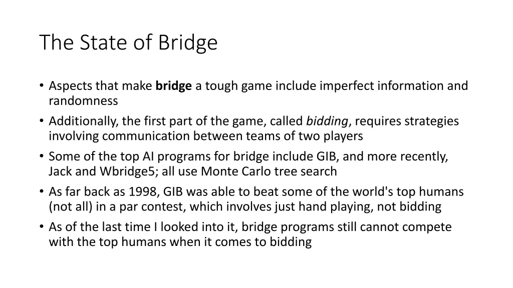 the state of bridge