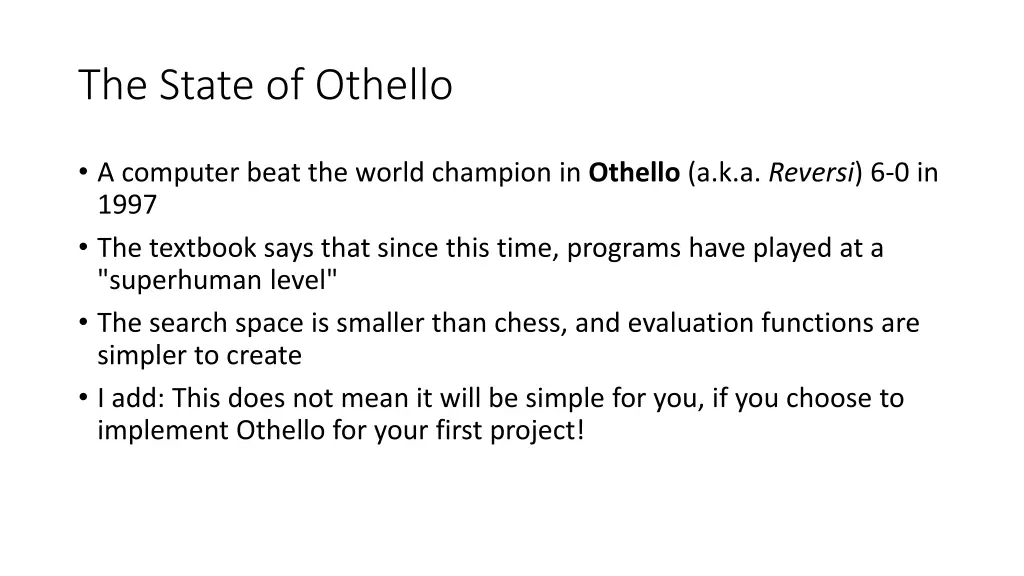 the state of othello