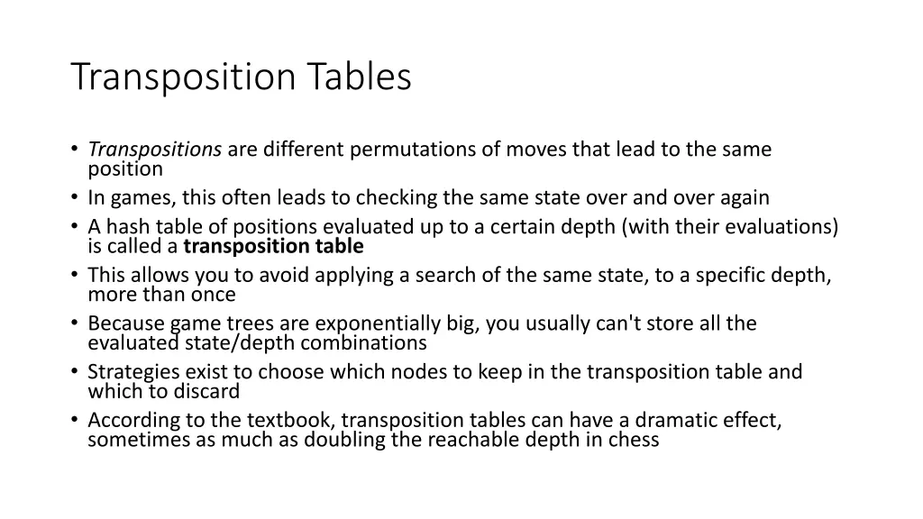 transposition tables