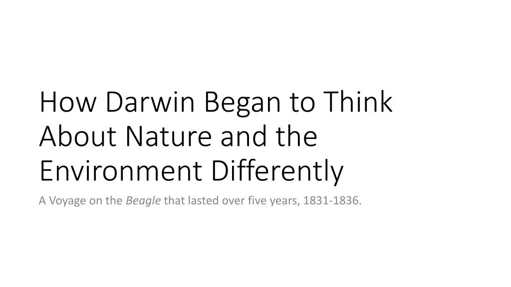 how darwin began to think about nature