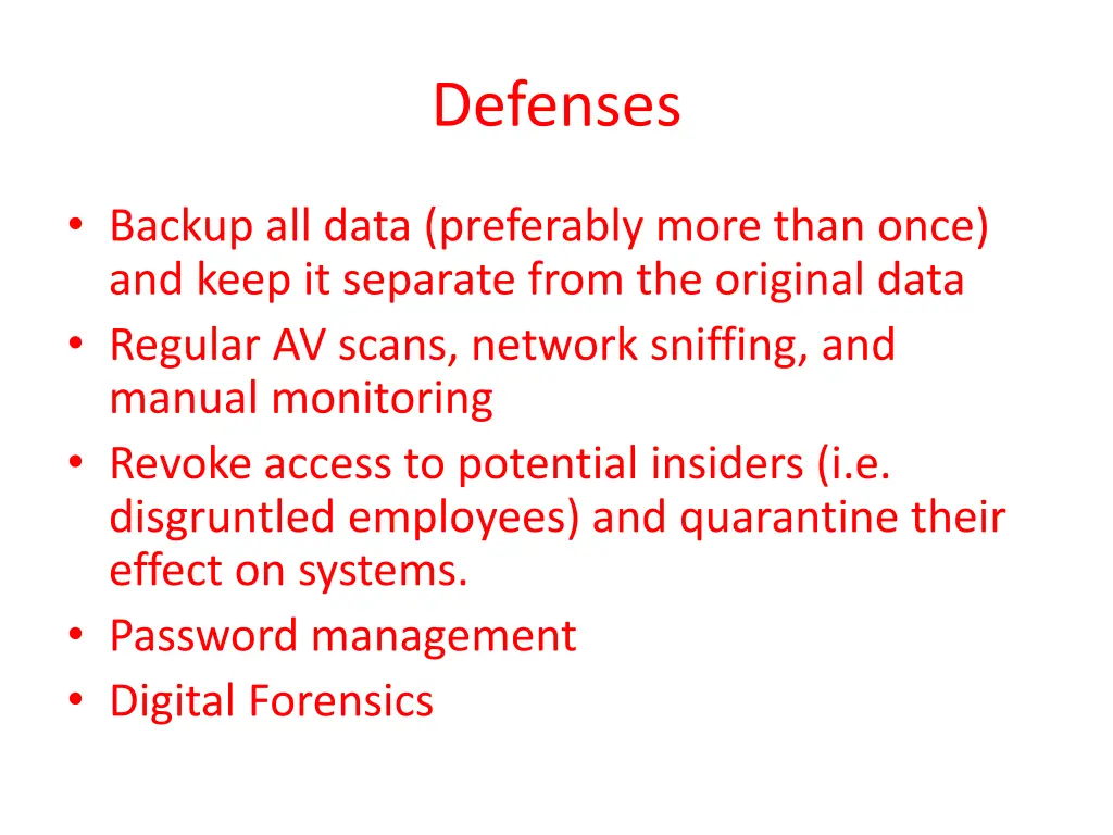 defenses