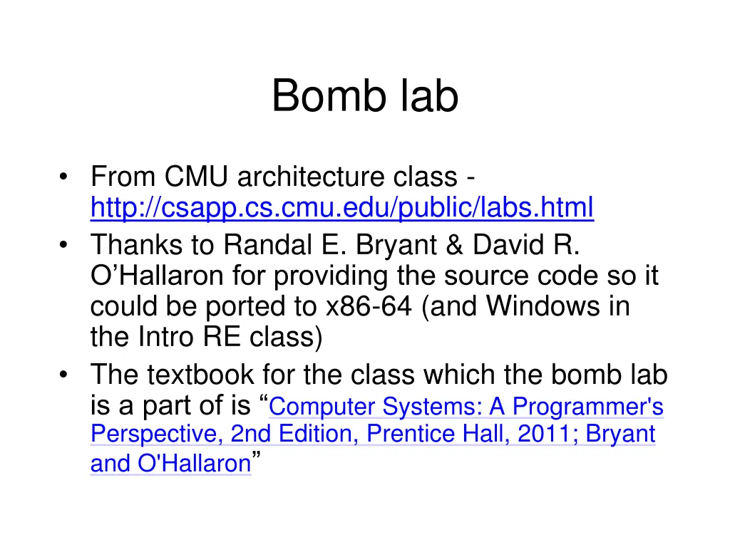 bomb lab