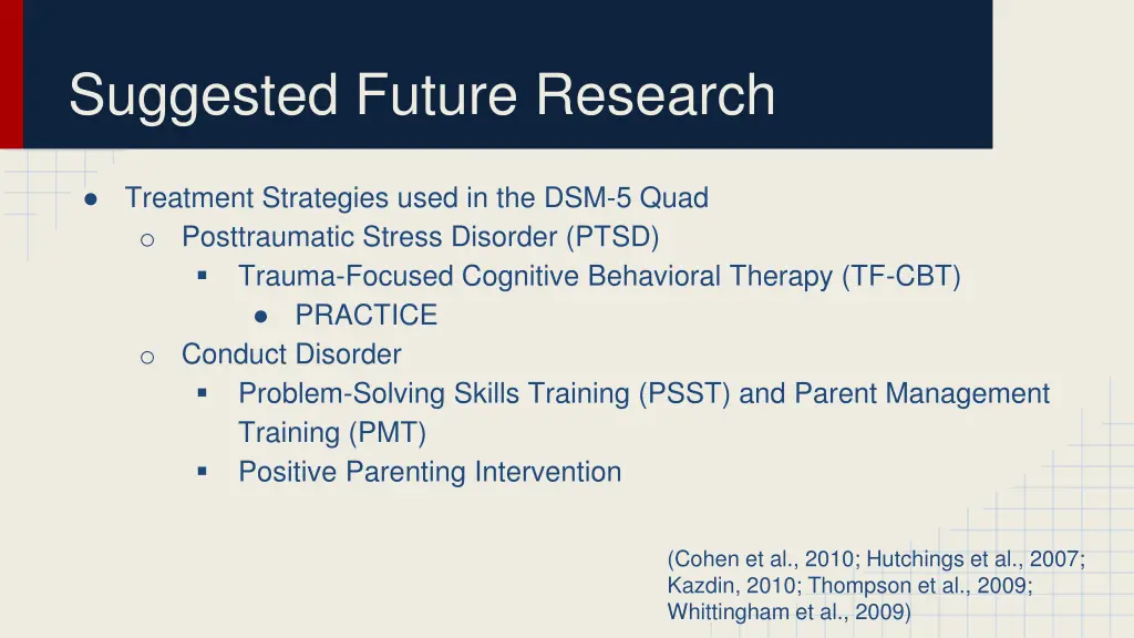 suggested future research