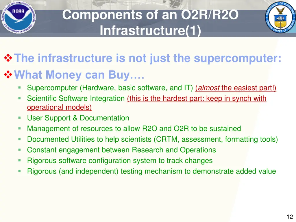 components of an o2r r2o infrastructure 1