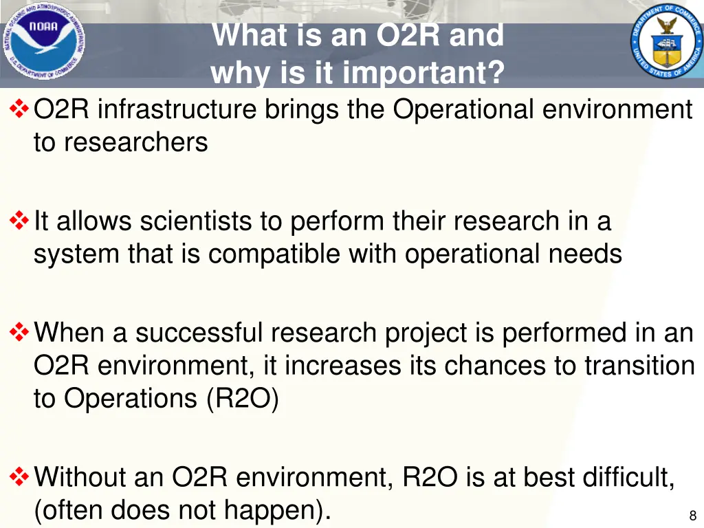 what is an o2r and why is it important
