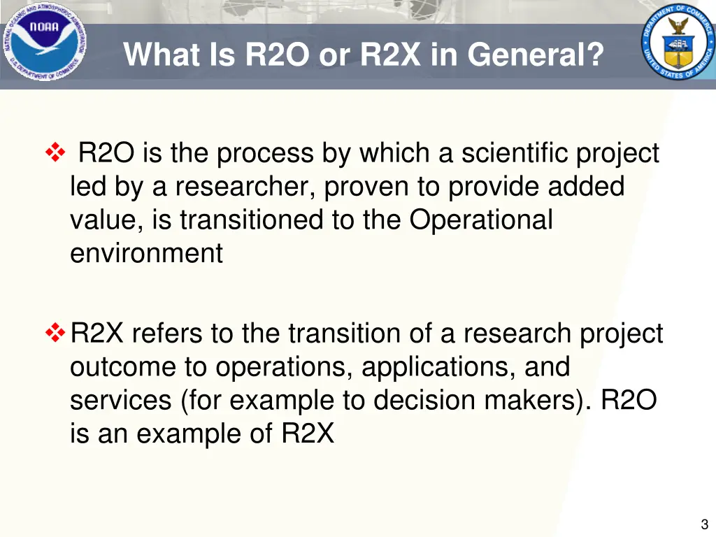 what is r2o or r2x in general
