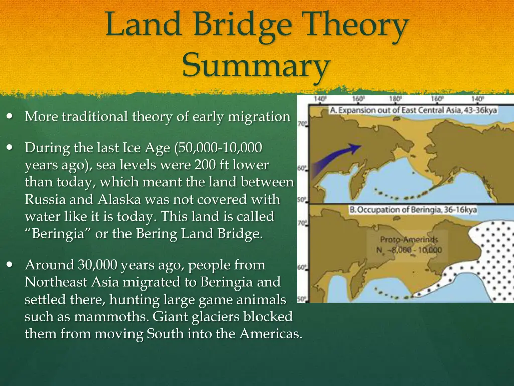 land bridge theory summary