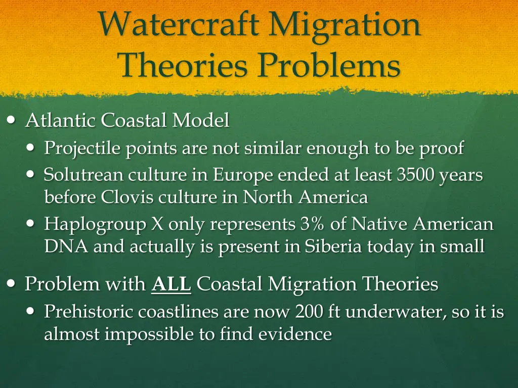 watercraft migration theories problems