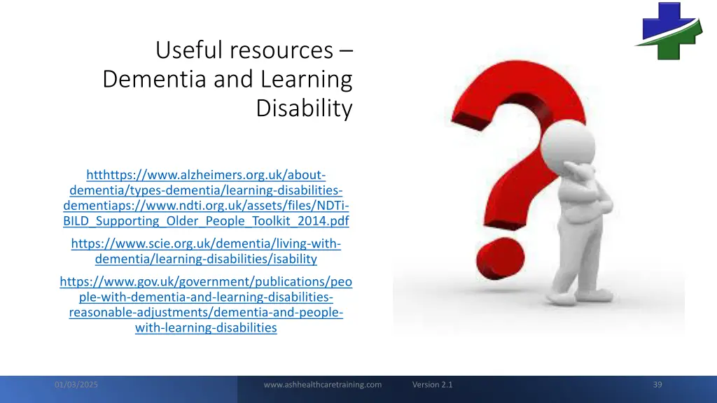 useful resources dementia and learning