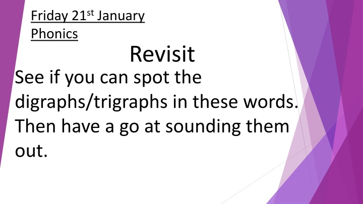friday 21 st january phonics