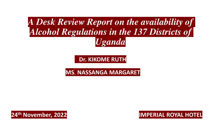 a desk review report on the availability