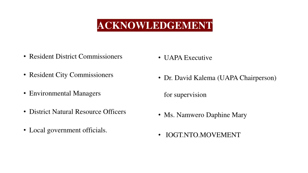 acknowledgement