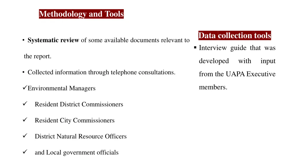 methodology and tools