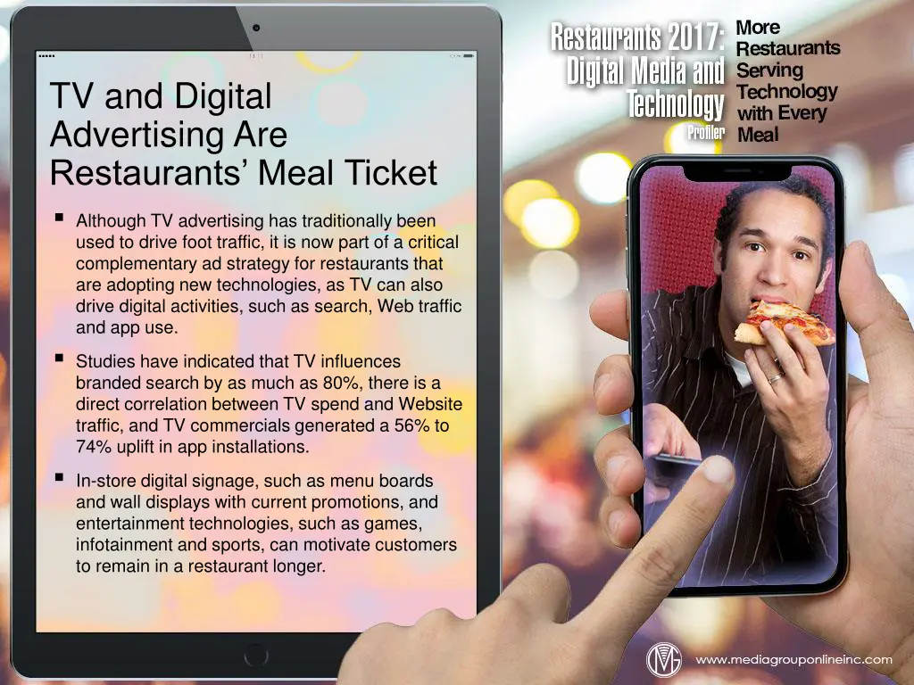 tv and digital advertising are restaurants meal