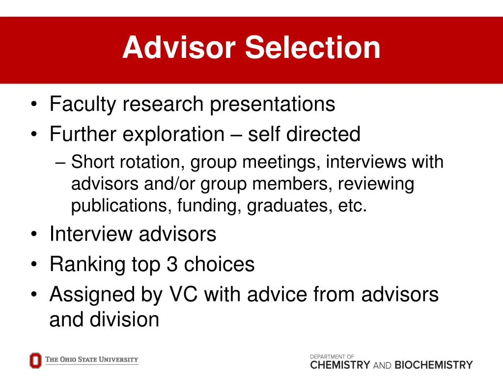 advisor selection