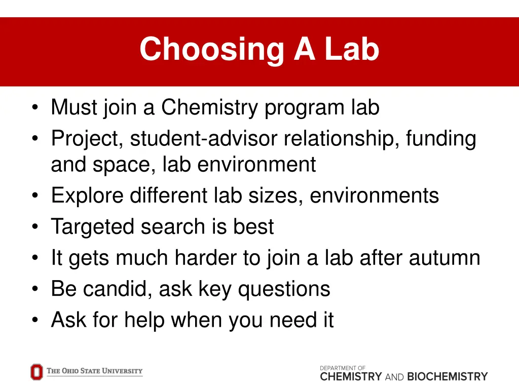 choosing a lab