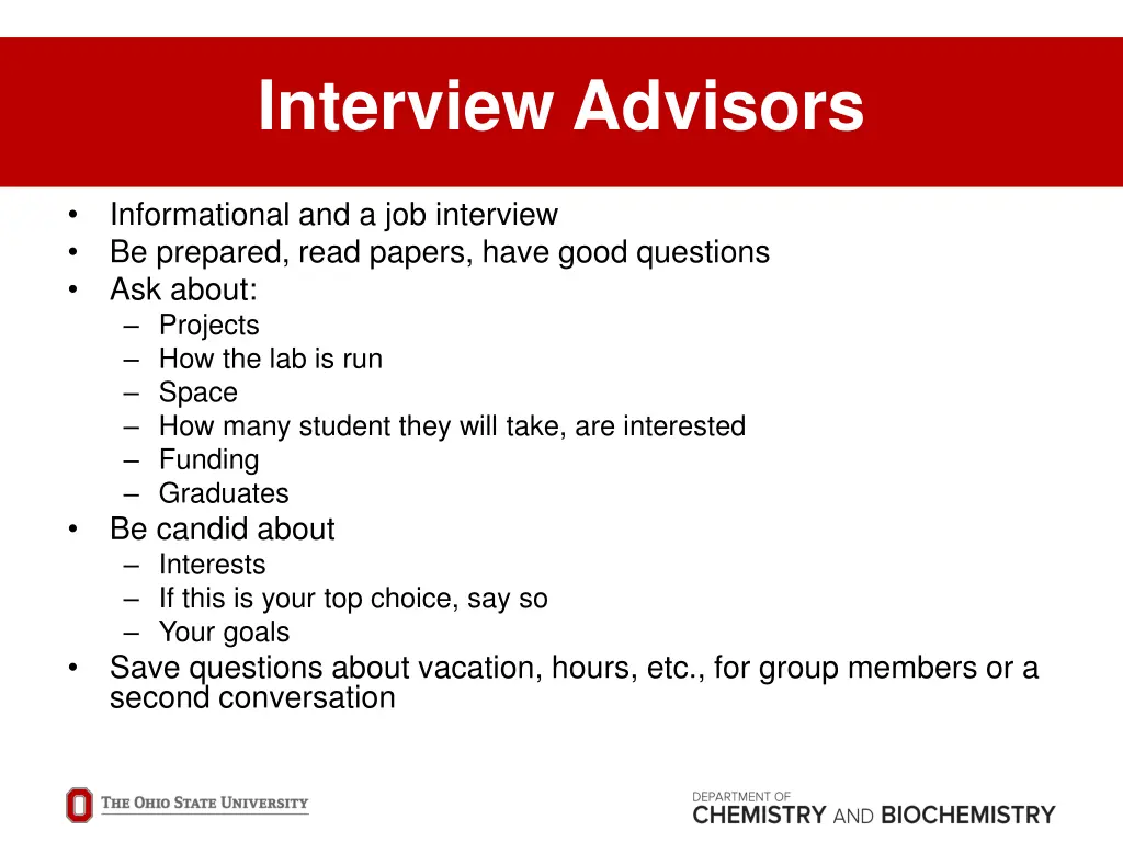 interview advisors