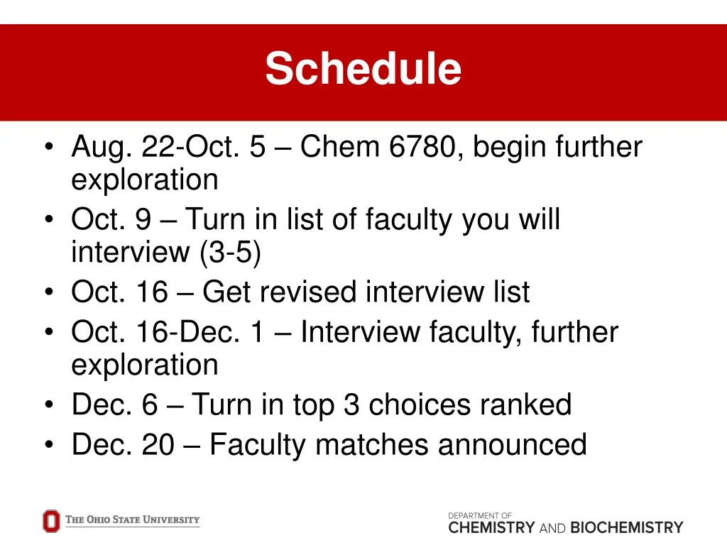 schedule
