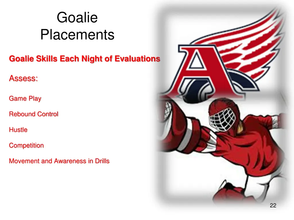goalie placements