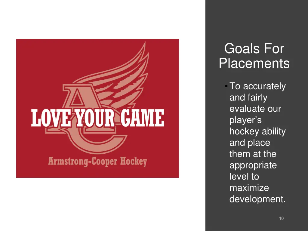 goals for placements