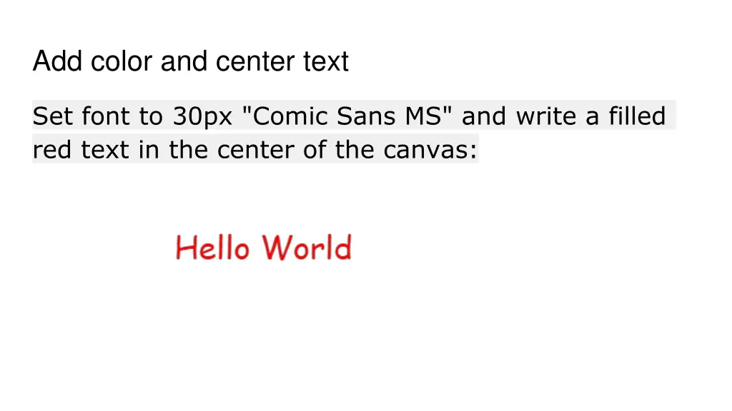 add color and center text