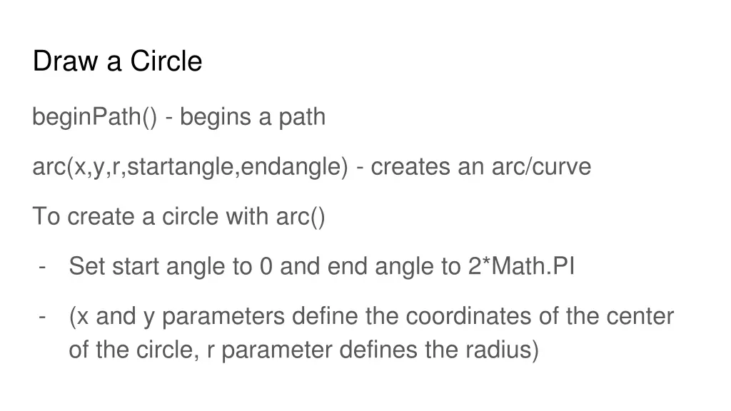 draw a circle