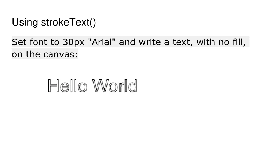 using stroketext