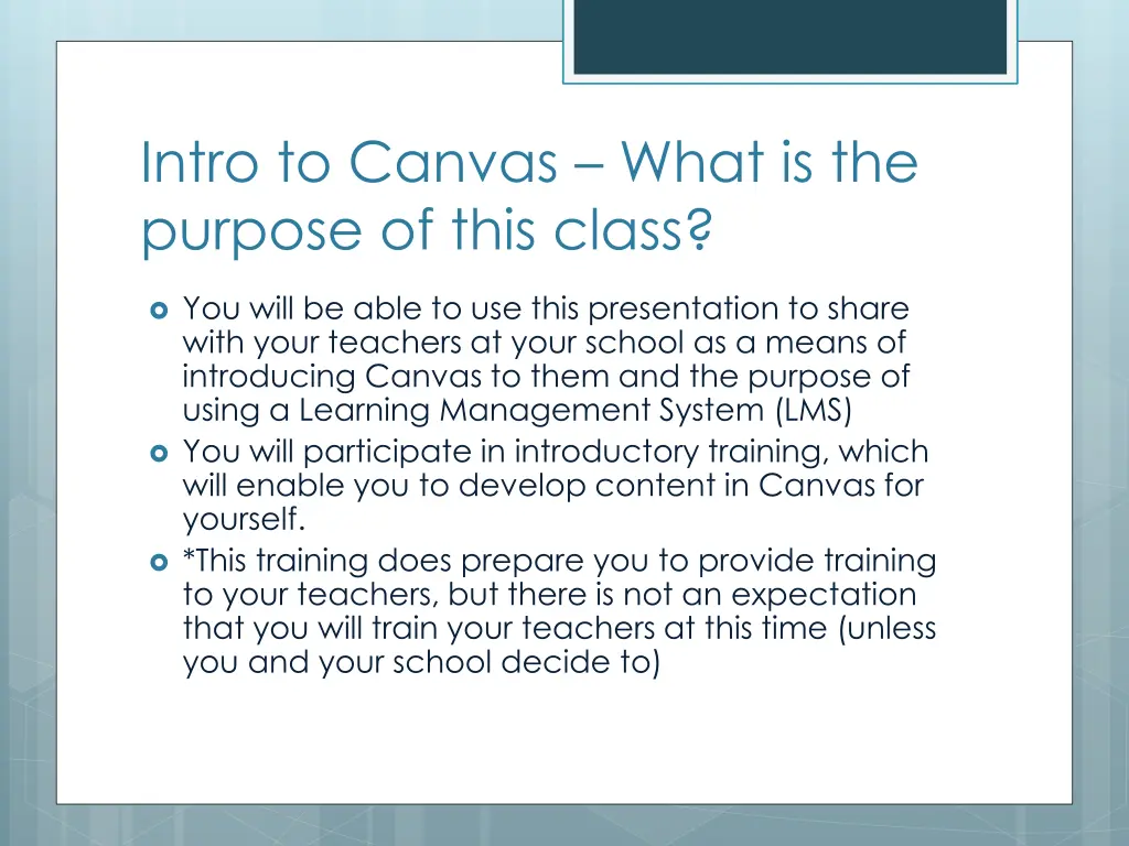 intro to canvas what is the purpose of this class