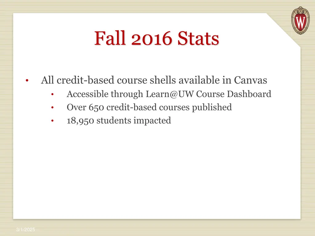 fall 2016 stats