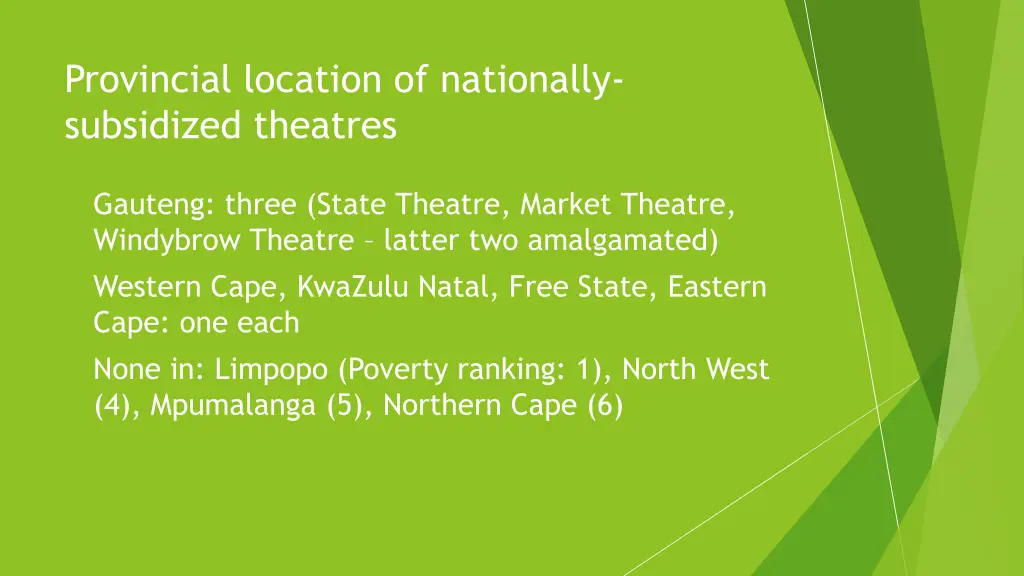 provincial location of nationally subsidized