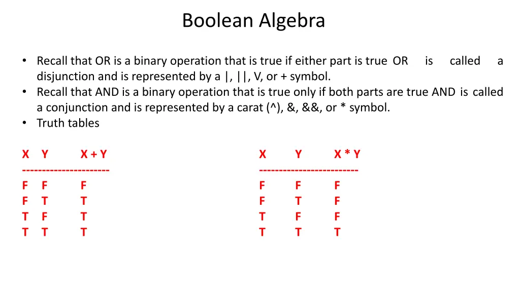 boolean algebra