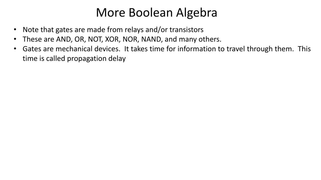 more boolean algebra 2