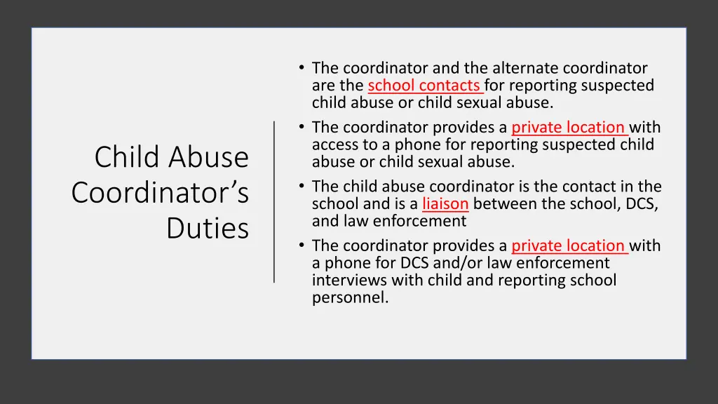 the coordinator and the alternate coordinator