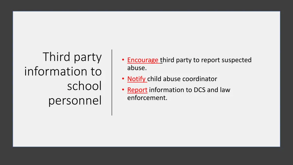 third party information to