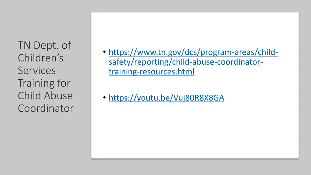 tn dept of children s services training for child