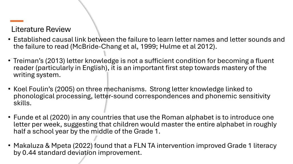 literature review established causal link between