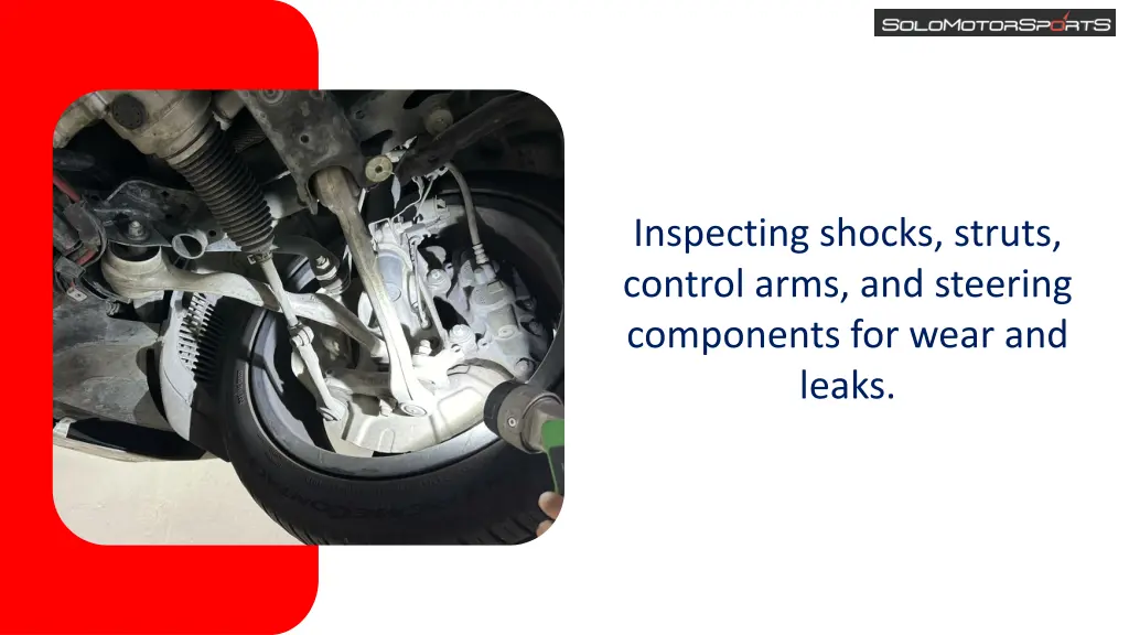 inspecting shocks struts control arms